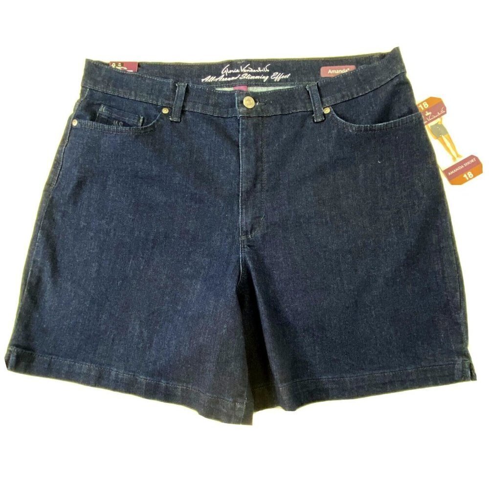 Gloria Vanderbilt Amanda Blue Jean Shorts Women's size 18 All Around Slimming
